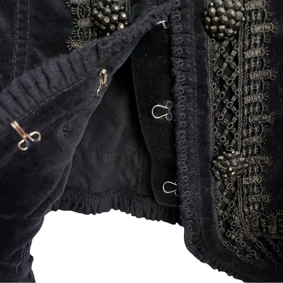 Medium INC Unique Blue Velvet and Black Brocade Jacket - Picture 4 of 10